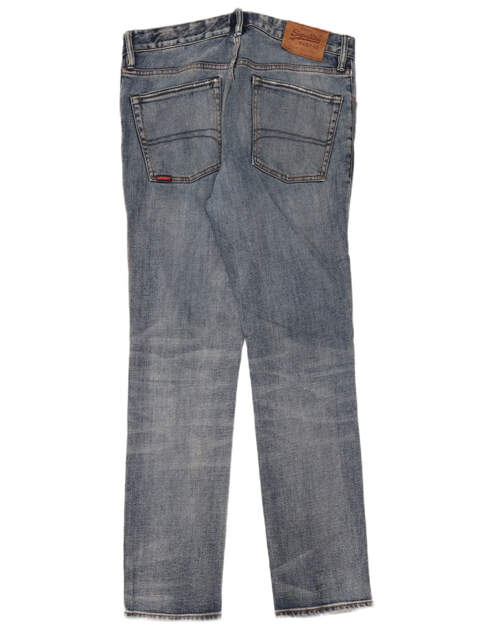 Jeans retos masculinos Superdry desgastados W33 L32 algodão azul