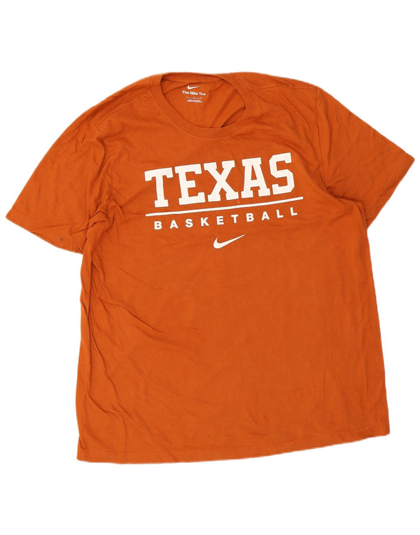 Camiseta Nike masculina Texas Graphic Top grande algodão laranja
