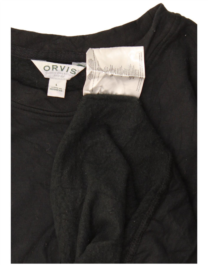 Orvis moletom feminino jumper UK 16 grande preto modal