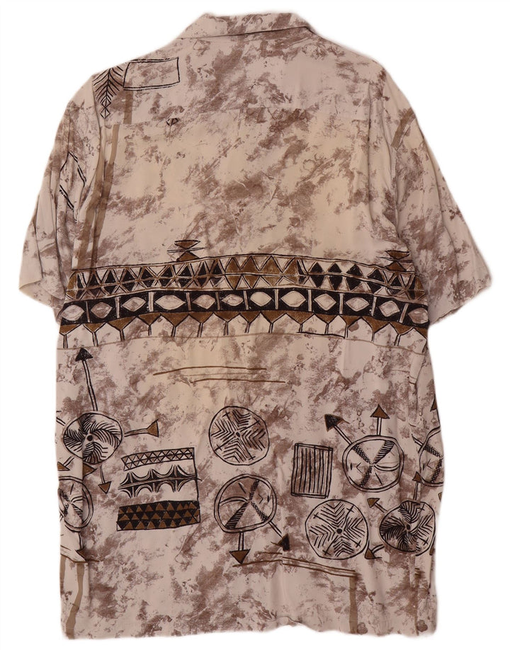 Camisa masculina de manga curta com padrão abstrato Tipo'S grande multicolorida