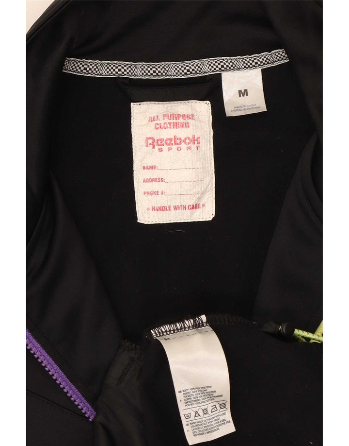 Reebok Mens Tracksuit Top Jacket Medium Black Colourblock Poliéster