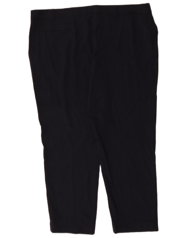 Calças cortadas cônicas femininas Marks & Spencer Reino Unido 22 3XL W44 L28 Azul marinho