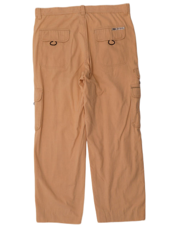 Calça cargo masculina Rip Curl Straight XL W38 L30 algodão xadrez bege