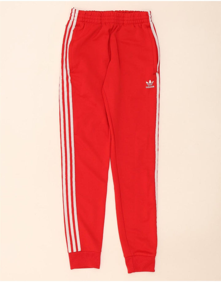 Adidas Mens Treino Calças Joggers Pequeno Poliéster Vermelho