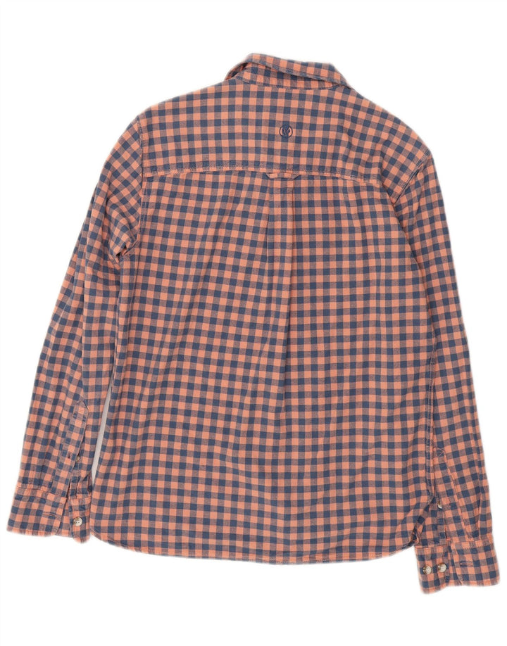 Camisa masculina FAT FACE pequena laranja algodão guingão
