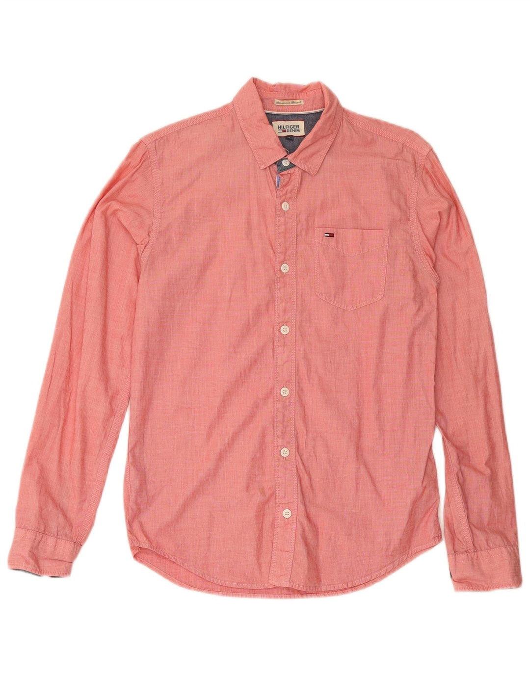 Camisa masculina TOMMY HILFIGER pequena de algodão vermelho