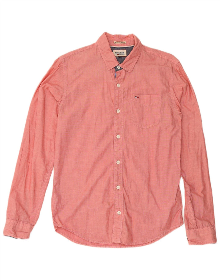 Camisa masculina TOMMY HILFIGER pequena de algodão vermelho