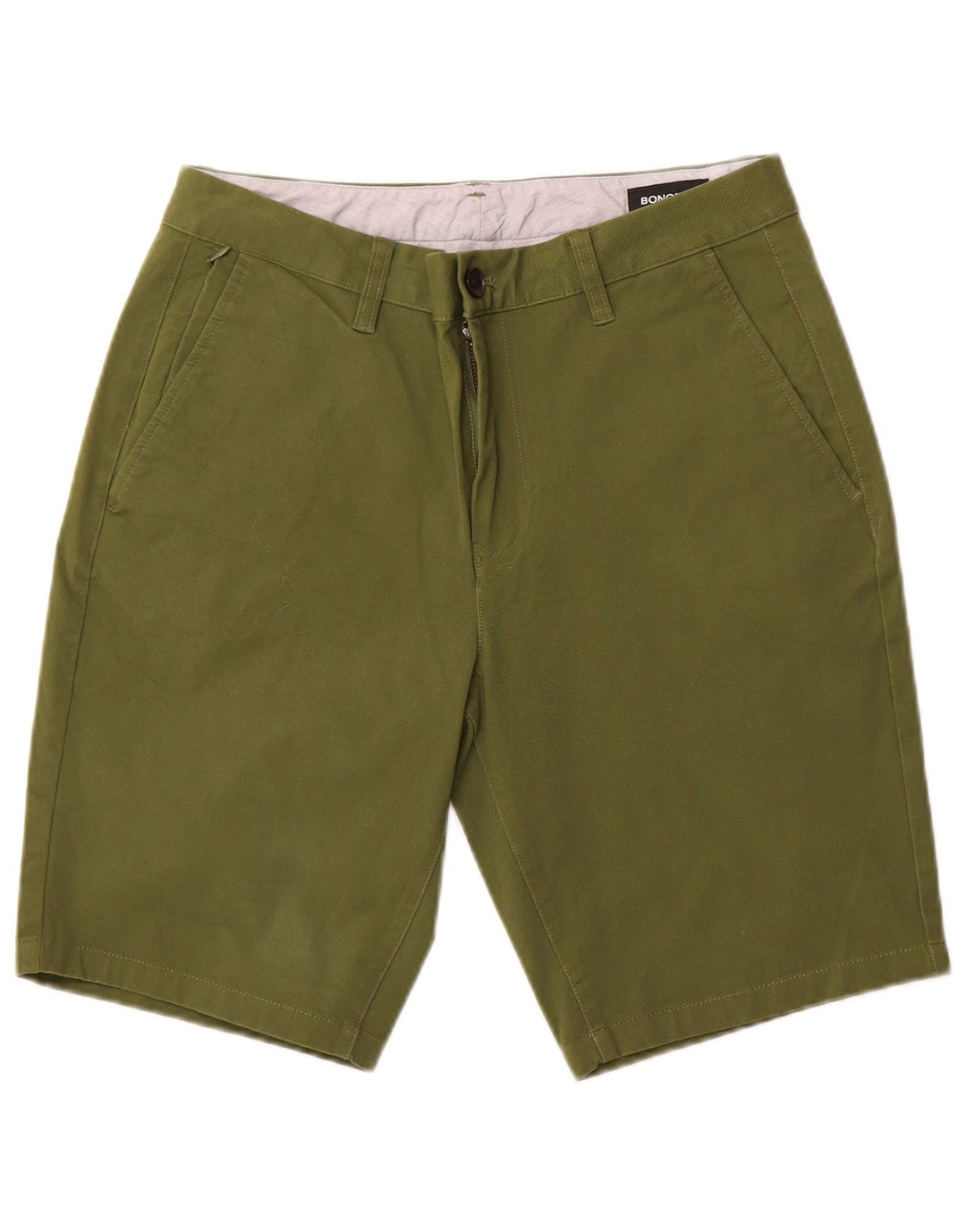 BONOBOS Mens Chino Shorts W31 Algodão Verde Médio