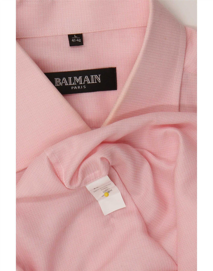 Camisa masculina Balmain tamanho 41/42 grande algodão rosa