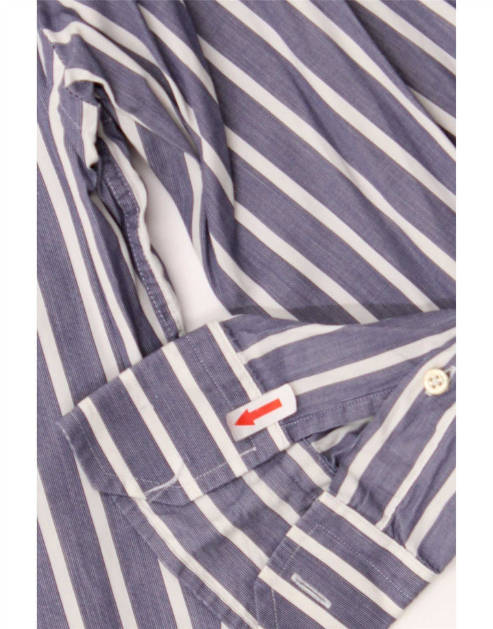 Camisa masculina Massimo Dutti listrada azul grande