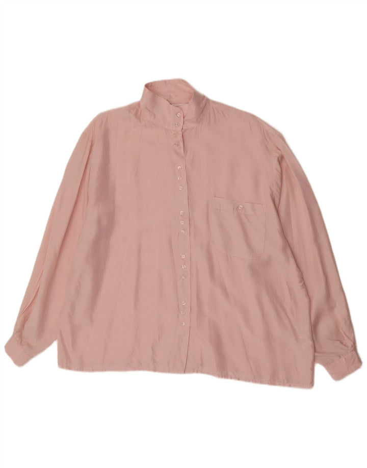 Blusa feminina vintage oversized IT 44 médio rosa seda