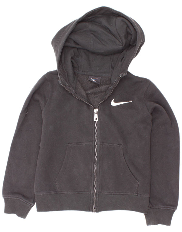 Suéter Nike Boys Zip com capuz 6-7 anos grande algodão preto