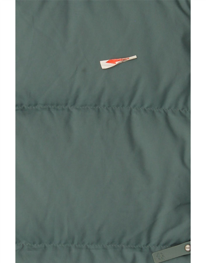 Casaco acolchoado com capuz grande Jack Wolfskin feminino Reino Unido 10/12 verde médio