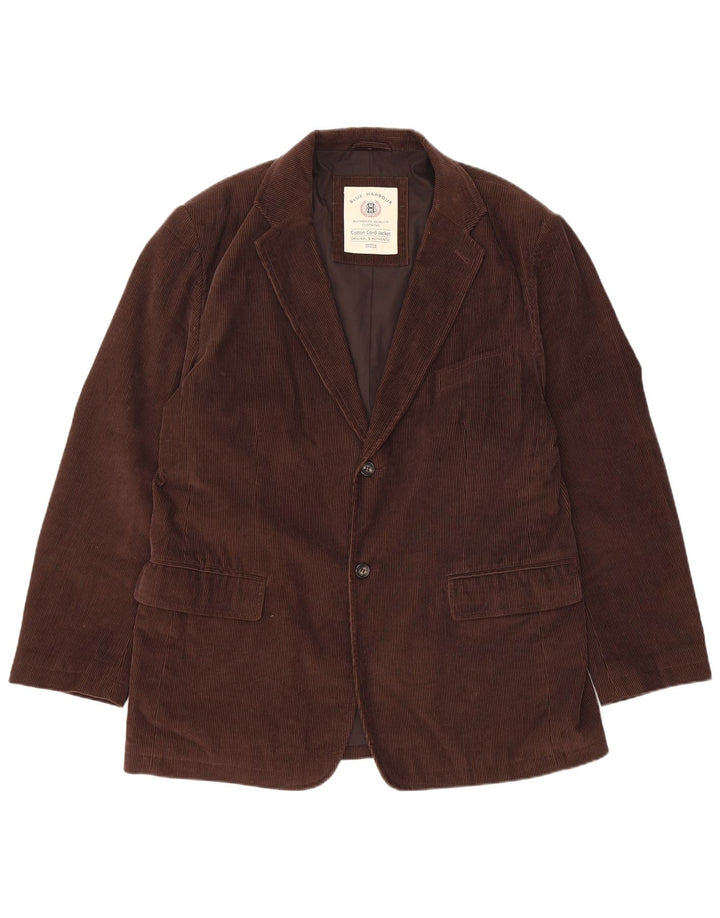 Jaqueta blazer masculina de veludo cotelê Marks & Spencer com 2 botões Reino Unido 40 grande marrom