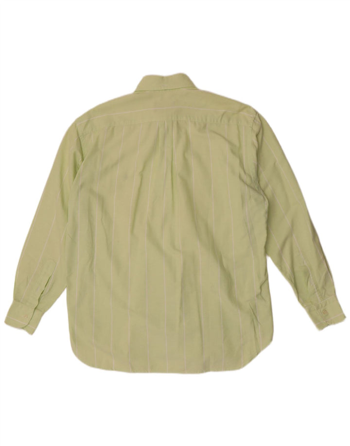 Camisa masculina Brooksfield tamanho 40 algodão listrado verde médio