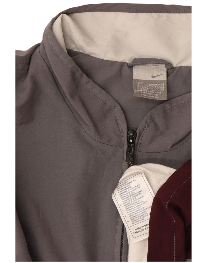 Nike Mens Tracksuit Top Jacket UK 45/47 XL Cinza Colourblock Poliéster