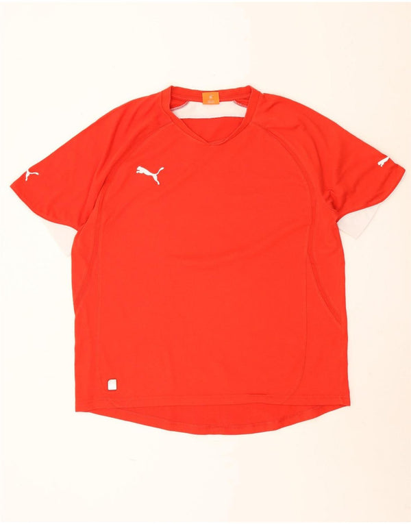 Camiseta masculina Puma Top XL vermelha colorblock