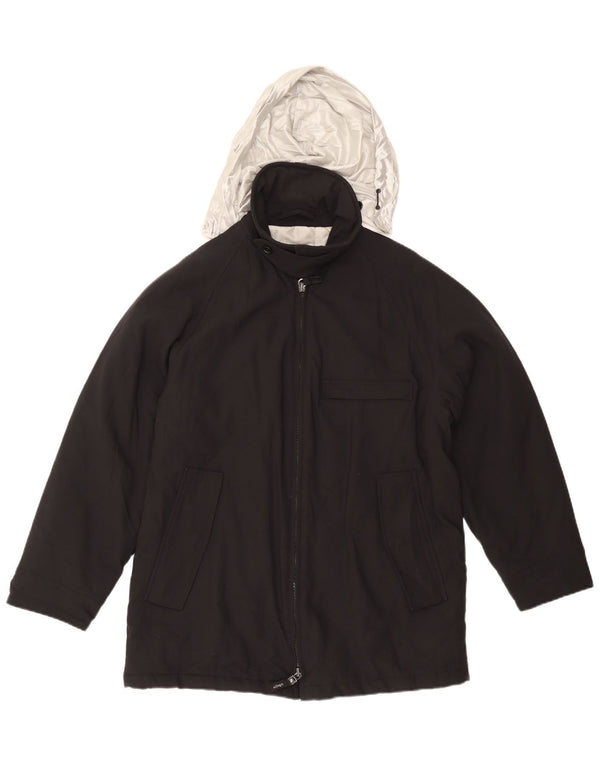 Jaqueta corta-vento masculina Allegri com capuz UK 40 grande bloco colorido preto