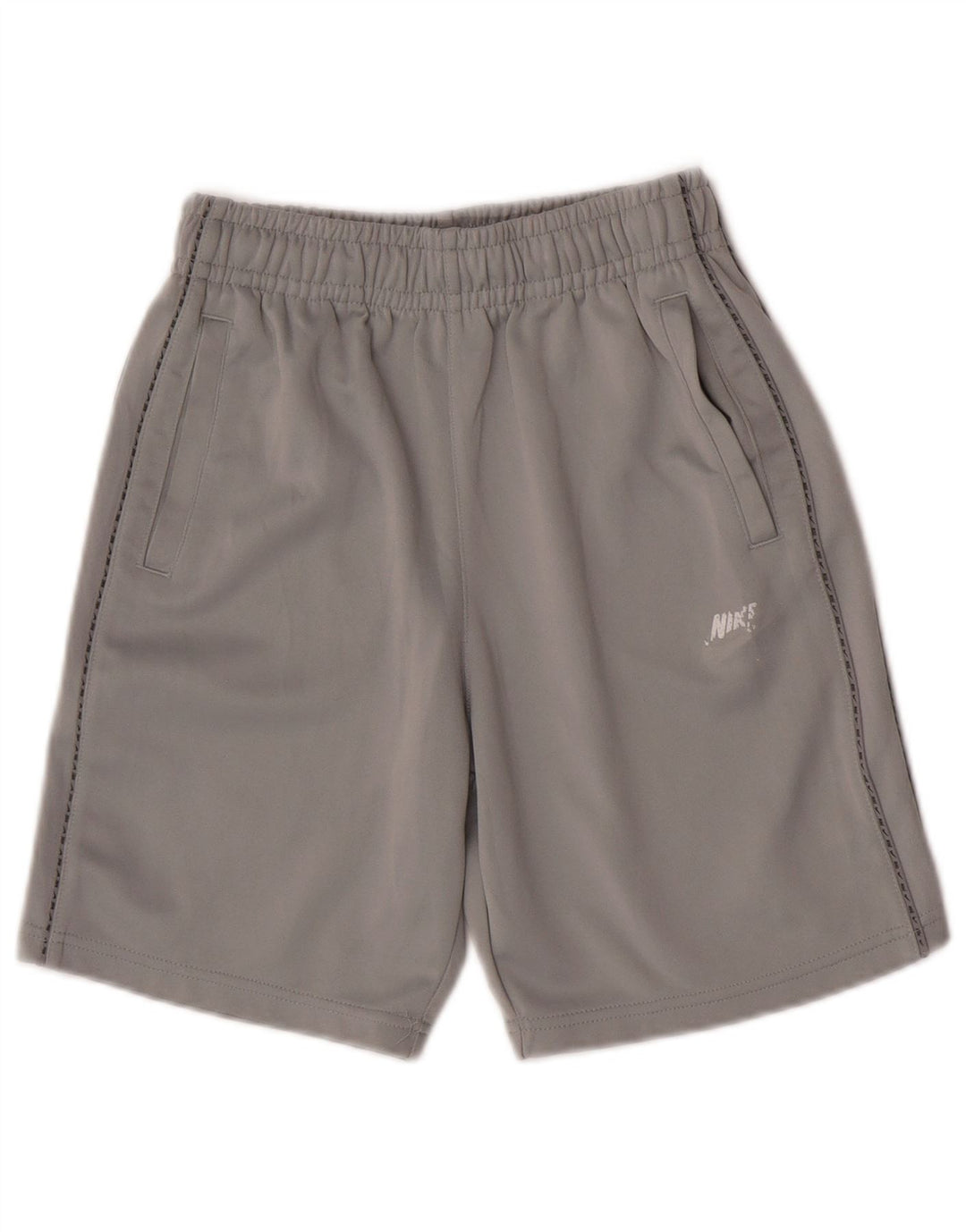 Shorts esportivos gráficos Nike Boys 12-13 anos grandes cinza poliéster