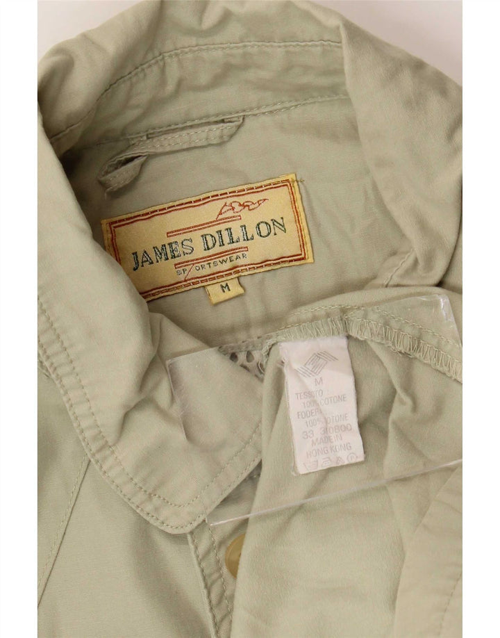 Jaqueta utilitária masculina James Dillon Reino Unido 38 algodão bege médio