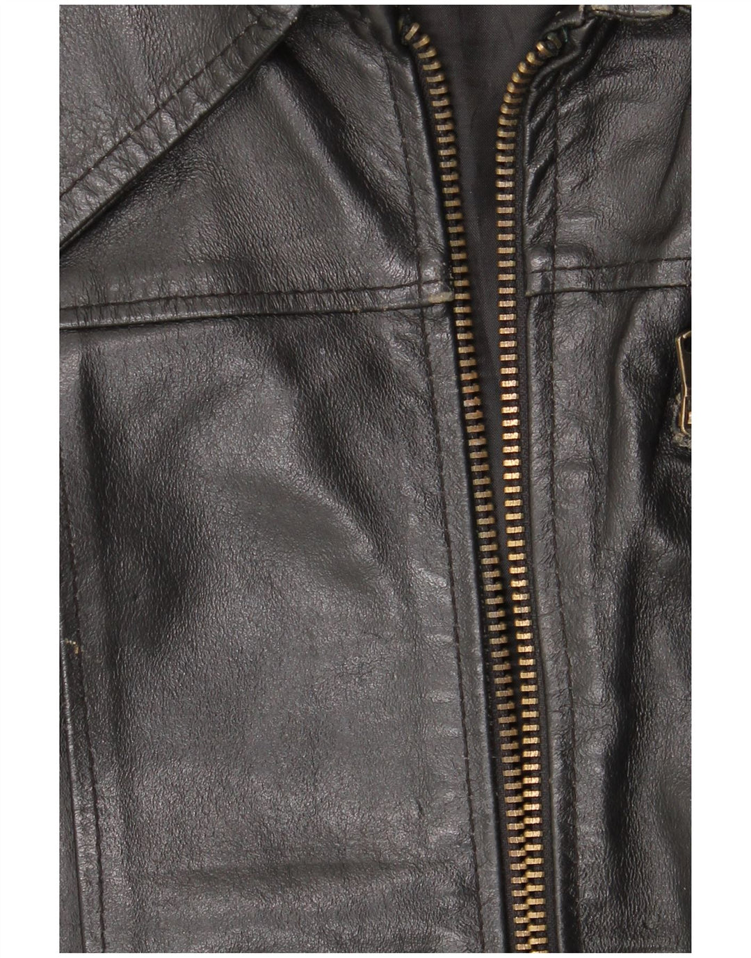 Jaqueta de couro feminina vintage UK 18 XL couro preto
