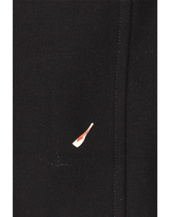 Zara Womens Pea Coat UK 18 XL Lã Azul Marinho