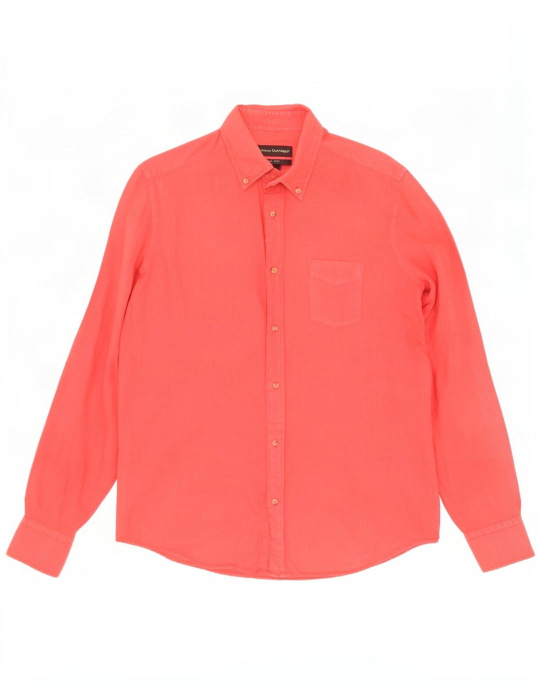 Camisa masculina Massimo Dutti de linho vermelho médio
