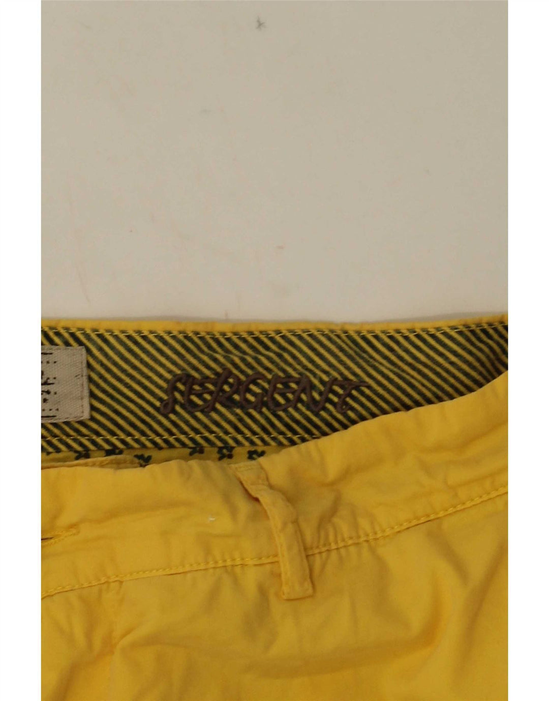 40Weft Mens Chino Shorts W36 Grande Algodão Amarelo
