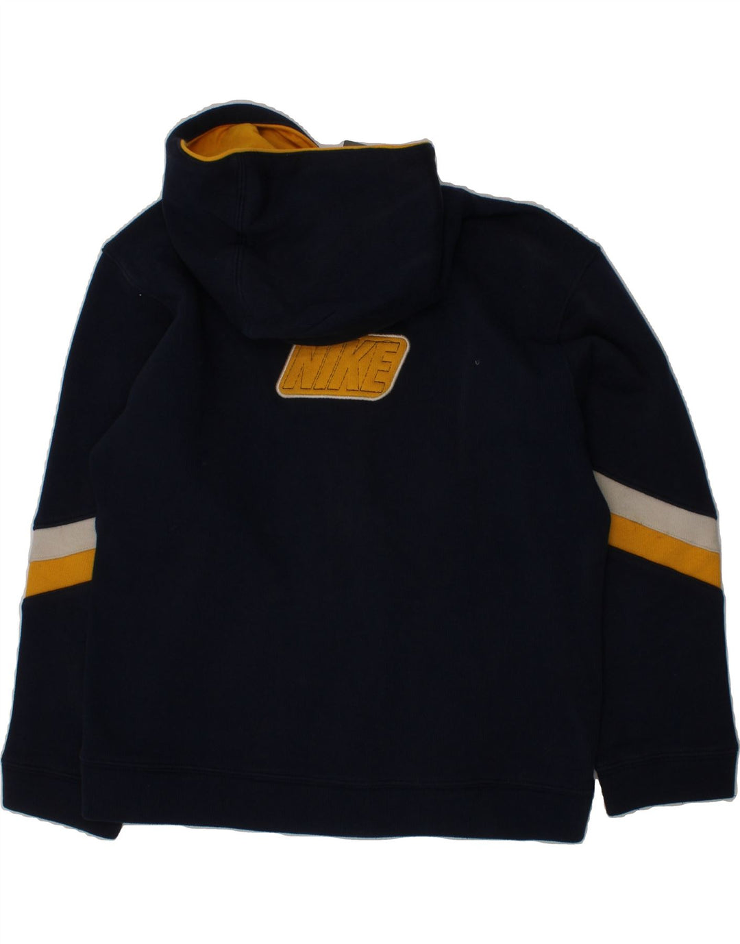 NIKE Boys Graphic Zip Hoodie Sweater 8-9 Years XL  Navy Blue Cotton Vintage Nike and Second-Hand Nike from Messina Hembry 