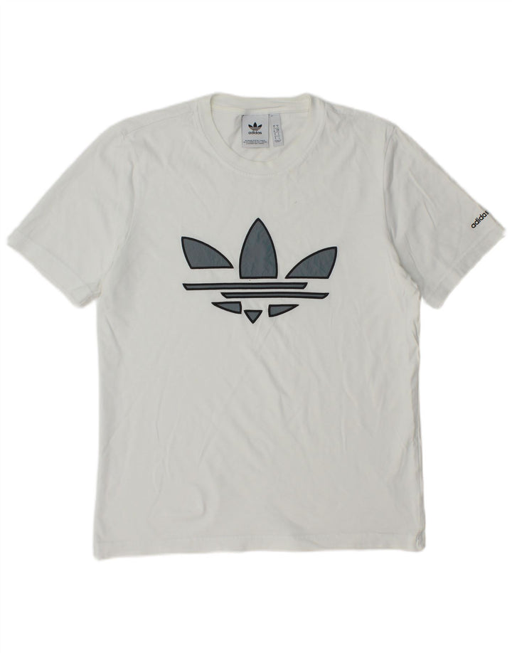 ADIDAS Mens Graphic T-Shirt Top Pequeno Branco