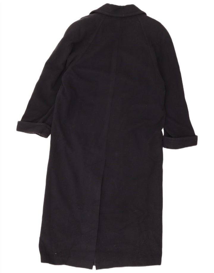 Casaco feminino Marks & Spencer com peito duplo UK 10 pequeno lã preta