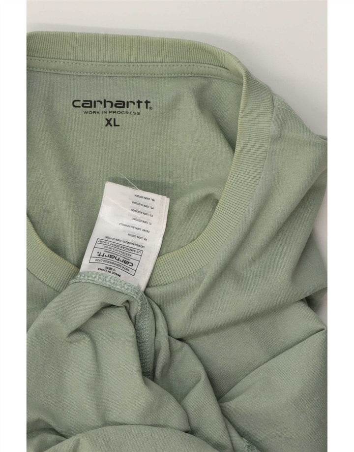 Carhartt Mens Top Manga Longa XL Verde Algodão