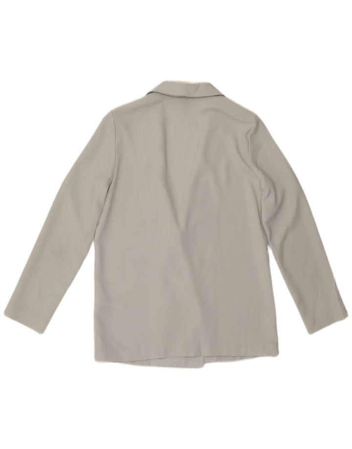 Jaqueta blazer feminina Topshop com peito duplo Reino Unido 10 poliéster cinza pequeno
