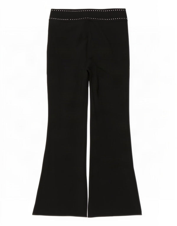 Calça feminina flare casual Marks & Spencer Reino Unido 12 médio W30 L30 preta
