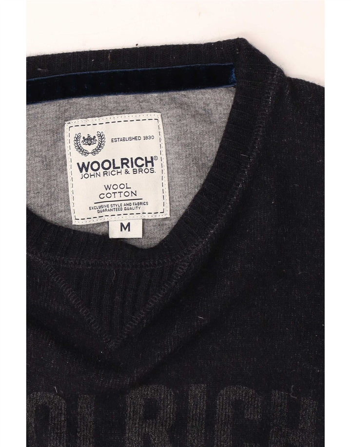 Suéter masculino Woolrich com gola canoa e lã azul marinho médio
