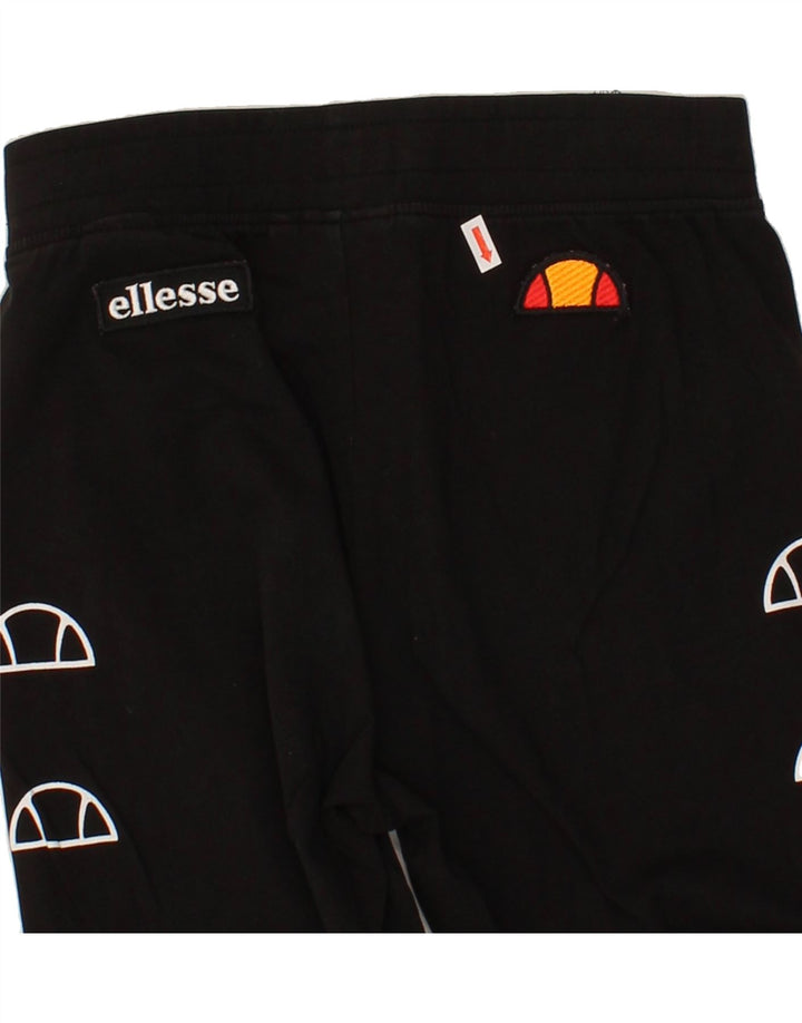 ELLESSE Womens Graphic Leggings UK 6 XS Black Cotton Vintage Ellesse and Second-Hand Ellesse from Messina Hembry 