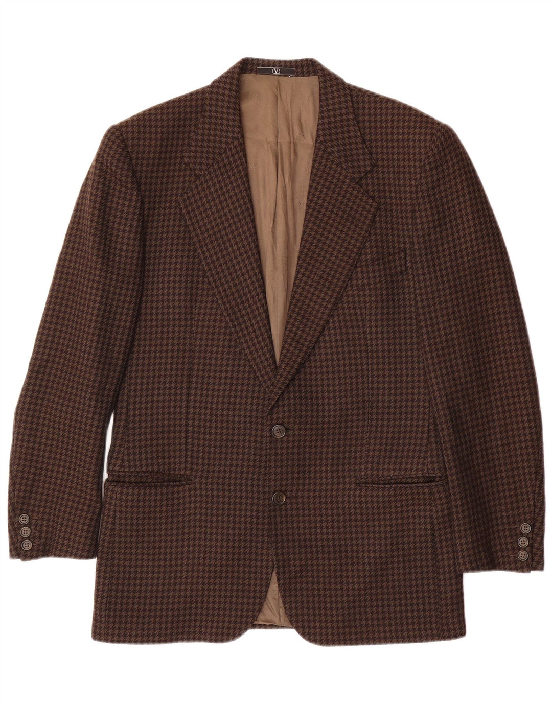 Jaqueta Blazer Masculina Valentino Reino Unido 38 Médio Marrom Houndstooth Clássico