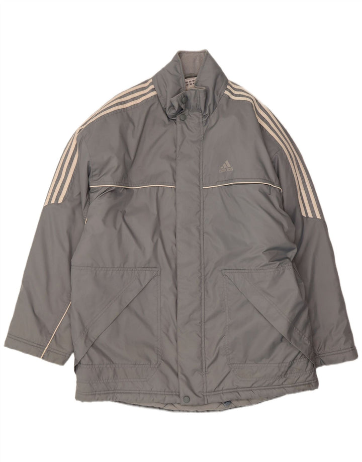Jaqueta corta-vento masculina Adidas UK 42/44 grande cinza poliamida