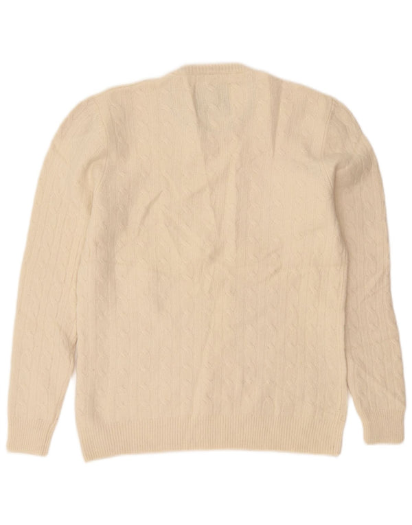 Suéter feminino Jack Wills com gola redonda Reino Unido 18 XL lã branca