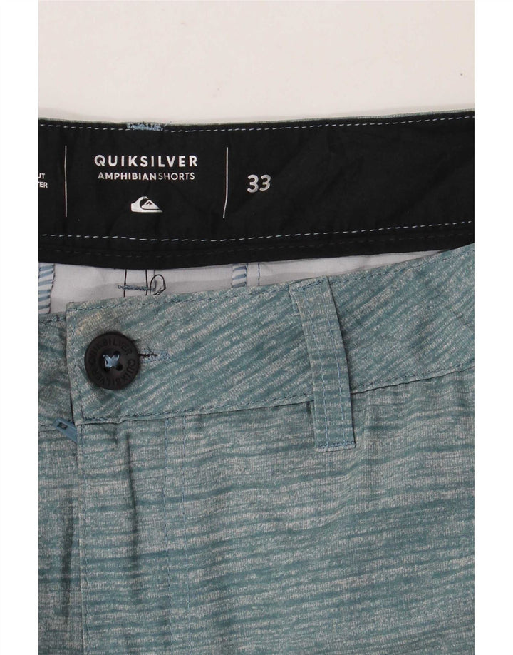 Quiksilver Mens Chino Shorts W33 Médio Verde Listrado