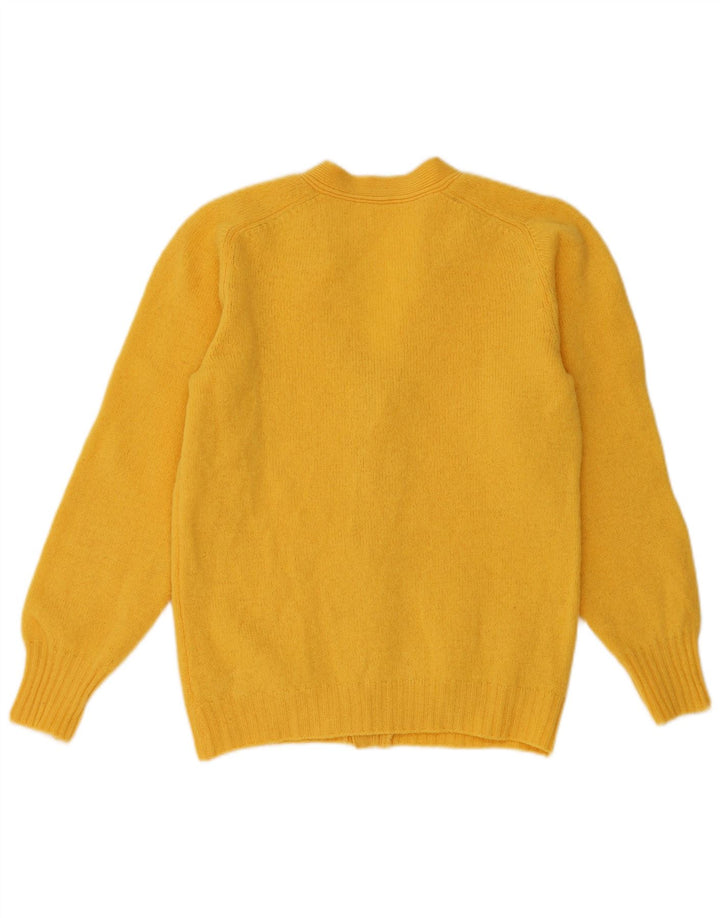 Suéter Cardigan Feminino Vintage UK 14 Médio Amarelo