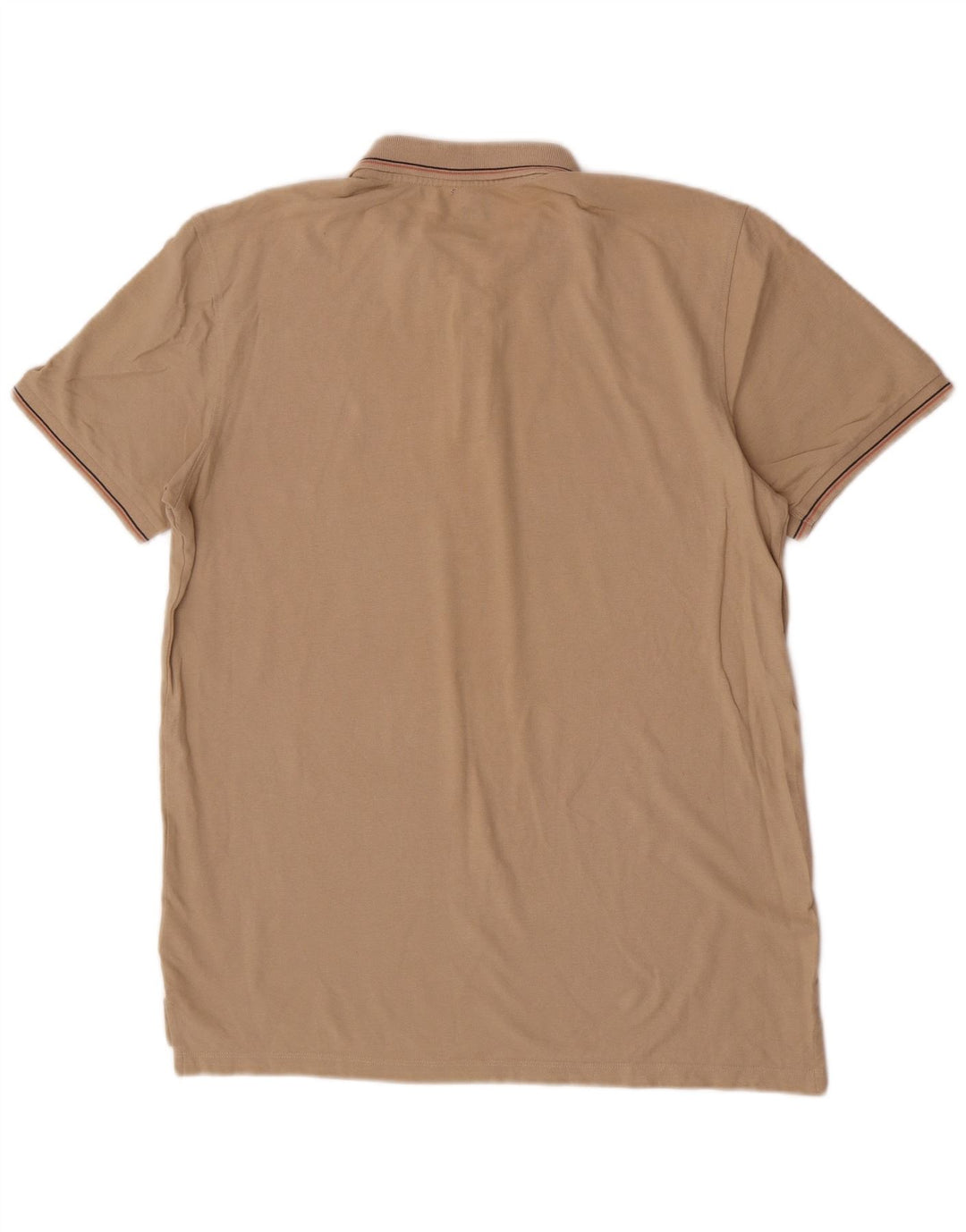 Camisa polo masculina Lee Regular Fit grande algodão listrado bege