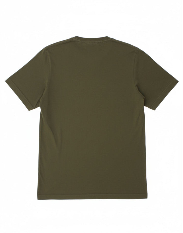 ADIDAS Mens T-Shirt Top Pequeno Algodão Cáqui