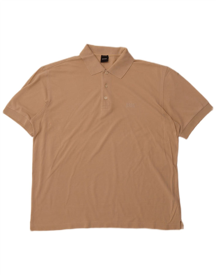 Camisa polo masculina HUGO BOSS grande algodão bege