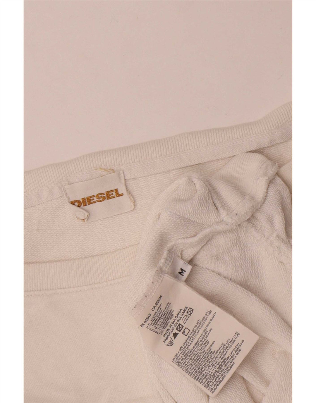 Camisola oversized feminina Diesel UK 14 algodão branco médio