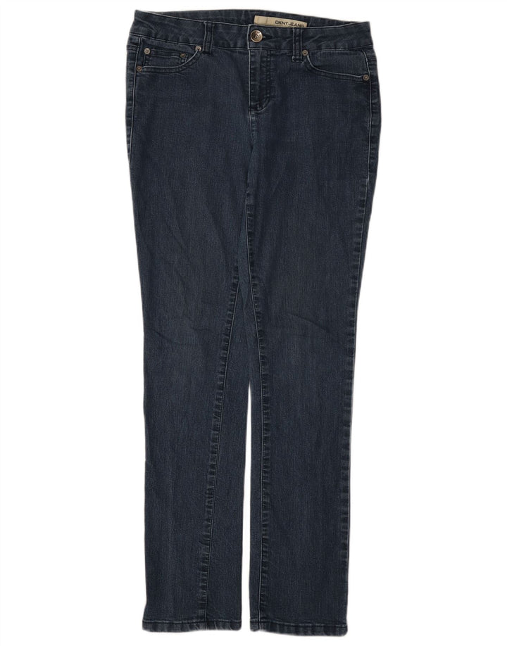 Dkny Jeans Slim Feminino US 8 Médio W30 L31 Azul Marinho Algodão