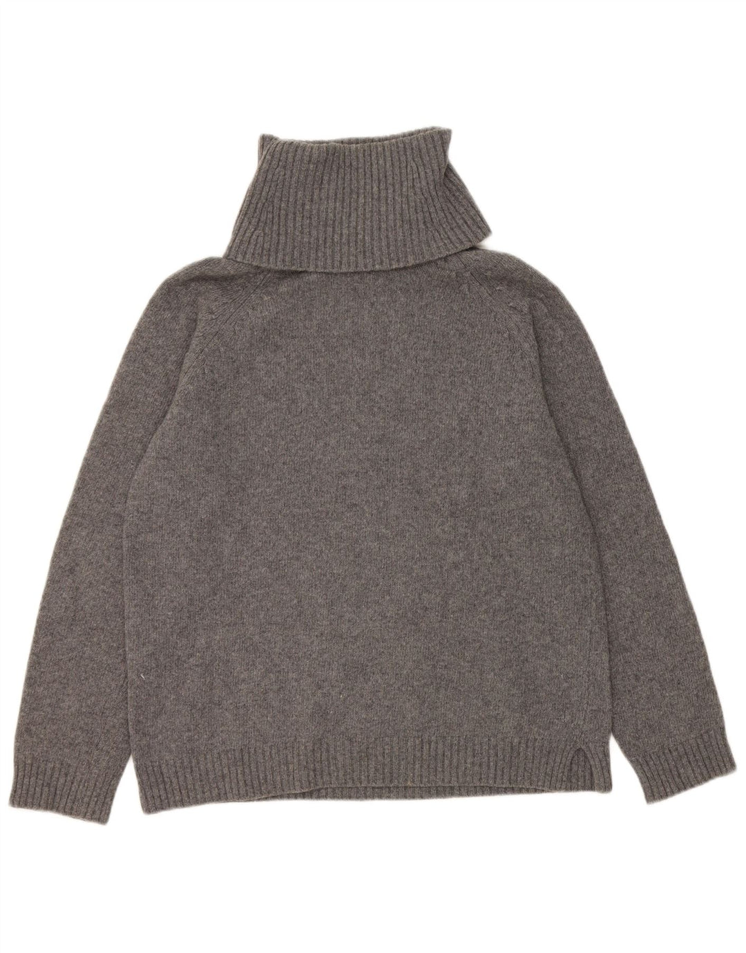 Suéter feminino Benetton com gola redonda UK 14 cinza médio