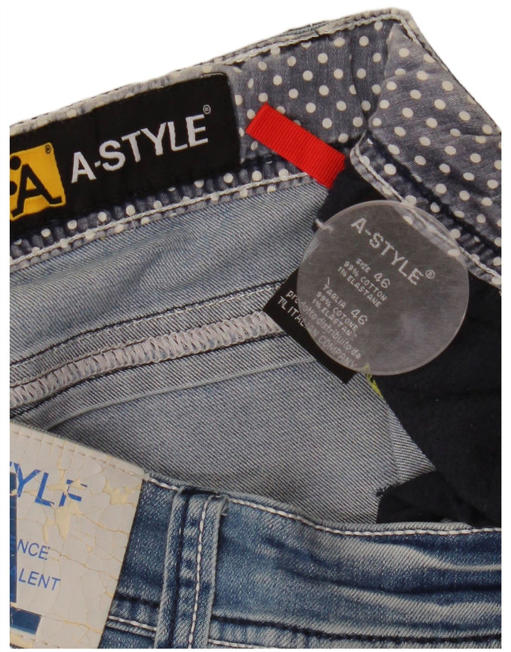 Jeans Slim Feminino Estilo A IT 46 Grande W33 L36 Algodão Azul