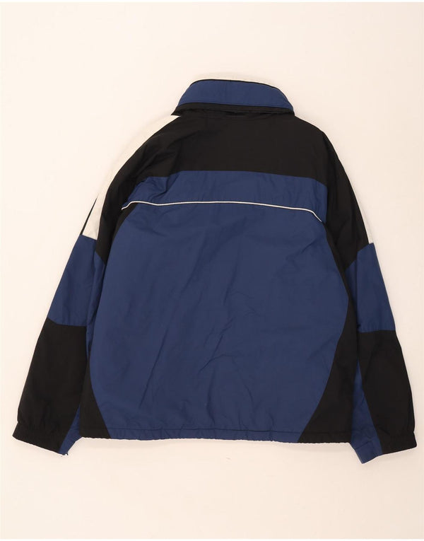 Jaqueta corta-vento masculina Columbia com capuz UK 42 XL azul marinho colorblock
