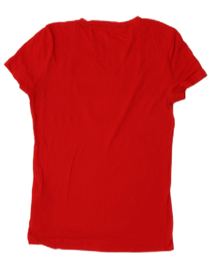 Camiseta feminina Guess com estampa gráfica UK 2 2XS algodão vermelho